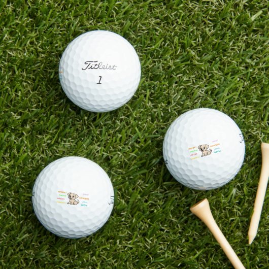 Gele Lab-eigenschappen Cartoon Golfballen (Insitu Gras)