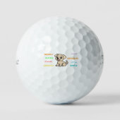 Gele Lab-eigenschappen Cartoon Golfballen (Voorkant)