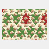 Gele Lab Feestelijke Kersthond Inpakpapier Vel (Voorkant 2)