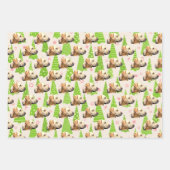 Gele Lab Feestelijke Kersthond Inpakpapier Vel (Voorkant)