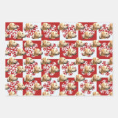 Gele Lab Feestelijke Kersthond Inpakpapier Vel (Voorkant 3)