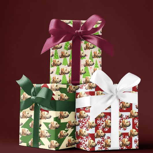 Gele Lab Feestelijke Kersthond Inpakpapier Vel