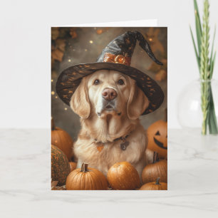 Gele Lab Halloween Feestdagen Kaart