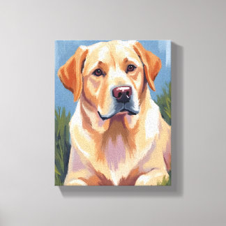 Gele Lab hond huisdier schilderij Canvas Afdruk
