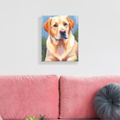 Gele Lab hond huisdier schilderij Canvas Afdruk (Insitu (Woonkamer))