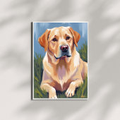 Gele Lab hond huisdier schilderij kunst poster afd