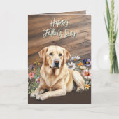 Gele Lab Hond Papa Vaderdag Kaart (Voorkant)