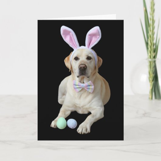 Gele Lab Labrador Pasen Hond Konijn Oren Eieren Ja Kaart (Voorkant)