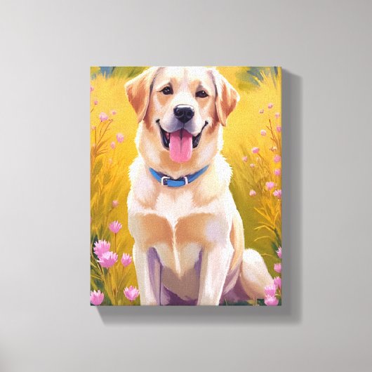 Gele Lab Labrador Retriever Hond Huisdier Schilder Canvas Afdruk (Voorkant)