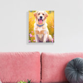 Gele Lab Labrador Retriever Hond Huisdier Schilder Canvas Afdruk (Insitu (Woonkamer))