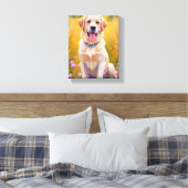 Gele Lab Labrador Retriever Hond Huisdier Schilder Canvas Afdruk (Insitu (Slaapkamer))