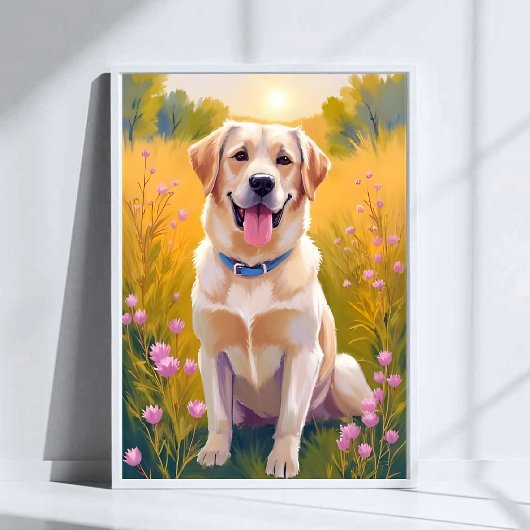 Gele Lab Labrador Retriever Hond Huisdier Schilder Poster