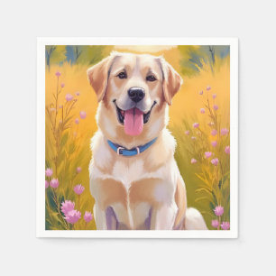 Gele Lab Labrador Retriever Hond Huisdier Schilder Servet