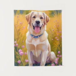 Gele Lab Labrador Retriever Hond Huisdier Schilder Wandkleed