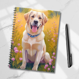 Gele Lab Labrador Retriever Hond Schilderij Notitieboek