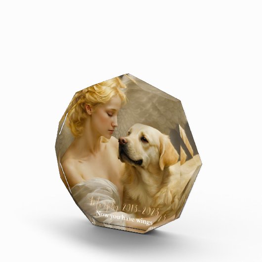 Gele Lab met Engel Aangepaste Herdenking Fotoblokken (Rechts)
