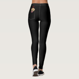 Gele lab Pocket Puppy (donkere kleuren) Leggings