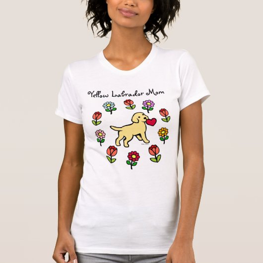 Gele lab Puppy and Red Heart T-shirt (Voorkant)