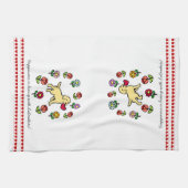 Gele lab Puppy and Red Heart Theedoek (Horizontaal)