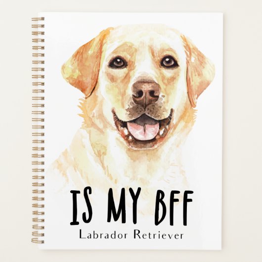 gele lab Puppy Dog Waterverf Labrador Retriever Planner (Voorkant)