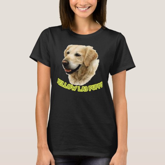 Gele Lab Puppy Hond T-shirt (Voorkant)