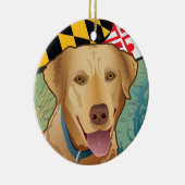 Gele lab retriever van Maryland Keramisch Ornament (Rechts)