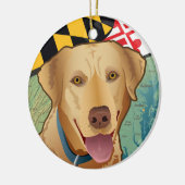 Gele lab retriever van Maryland Keramisch Ornament (Links)