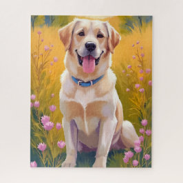 Gele Lab Schildering Labrador Retriever Hond  Legpuzzel
