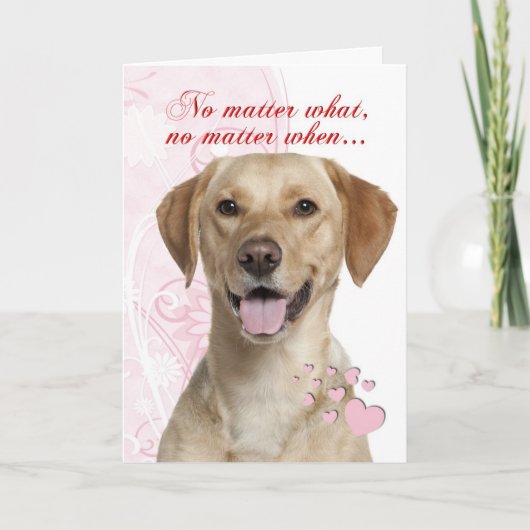 Gele Lab Valentijn Feestdagen Kaart (Voorkant)