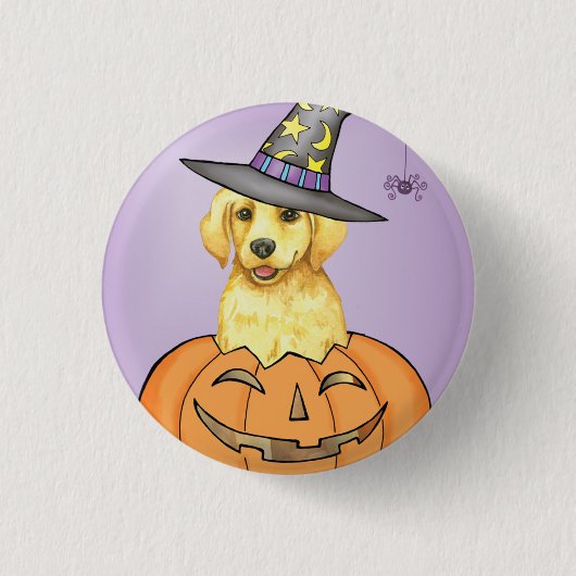Gele lab Witch Ronde Button 3,2 Cm (Voorkant)