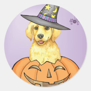 Gele lab Witch Ronde Sticker