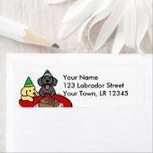 Gele Lab & Zwart Lab Verjaardag Etiket (Insitu)