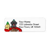Gele Lab & Zwart Lab Verjaardag Etiket (Voorkant)