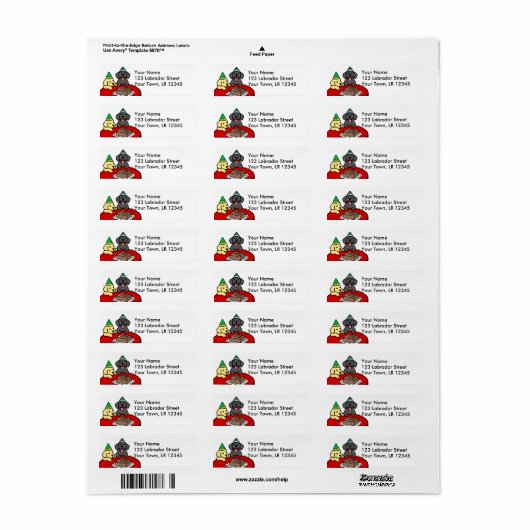 Gele Lab & Zwart Lab Verjaardag Etiket (Full Sheet)