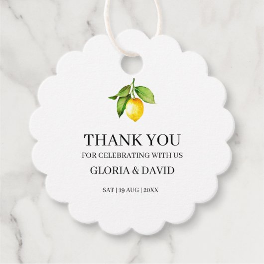 Gele Labels met een moderne weddenschap (Voorkant)