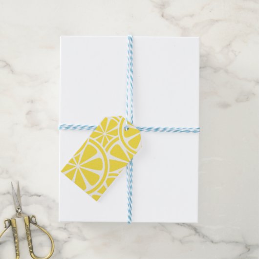 Gele Labels met lemon Slice Pattern-cadeau Cadeaulabel (Met Touw)