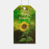 Gele labels met zonnebloemen cadeaulabel (Voorkant)