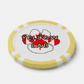 Gele Laboratoriumnaam Paw Labrador Retriever Poker Chips (Enkel)