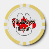 Gele Laboratoriumnaam Paw Labrador Retriever Poker Chips (Voorkant)