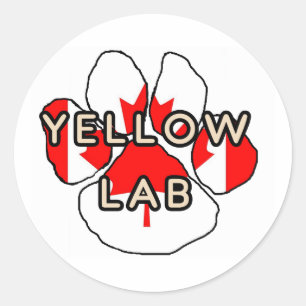 Gele Laboratoriumnaam Paw Labrador Retriever Ronde Sticker