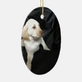 Gele labpuppy Sadie Keramisch Ornament (Rechts)