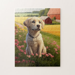 Gele Labrado Retriever Puppy Legpuzzel