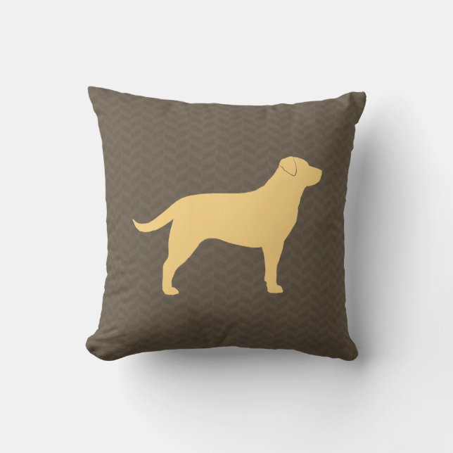 Gele Labrado Retriever Silhouet | Hondenras Kussen (Voorkant)