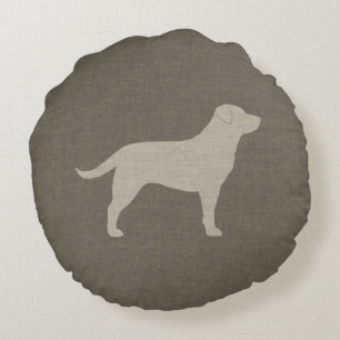 Gele Labrado Retriever Silhouet Hondenras Rond Kussen