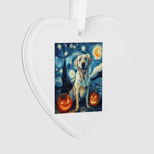 Gele Labrador (1) Ornament (voorkant)