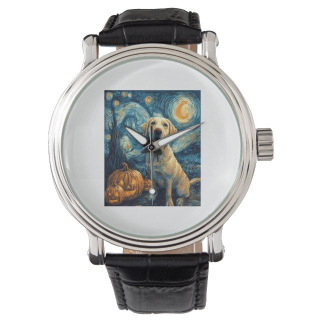 Gele Labrador (2) Horloge (Voorkant)