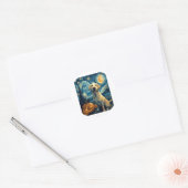 Gele labrador (2) ronde sticker (Envelop)