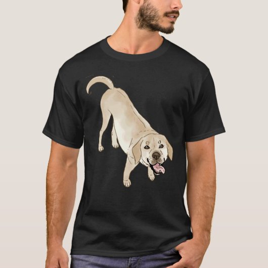 Gele Labrador 58 T-shirt (Voorkant)