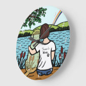 Gele Labrador Angel en Mam Clock Grote Klok (Hoek)