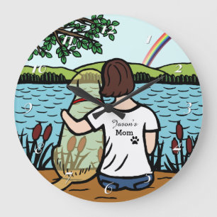 Gele Labrador Angel en Mam Clock Grote Klok